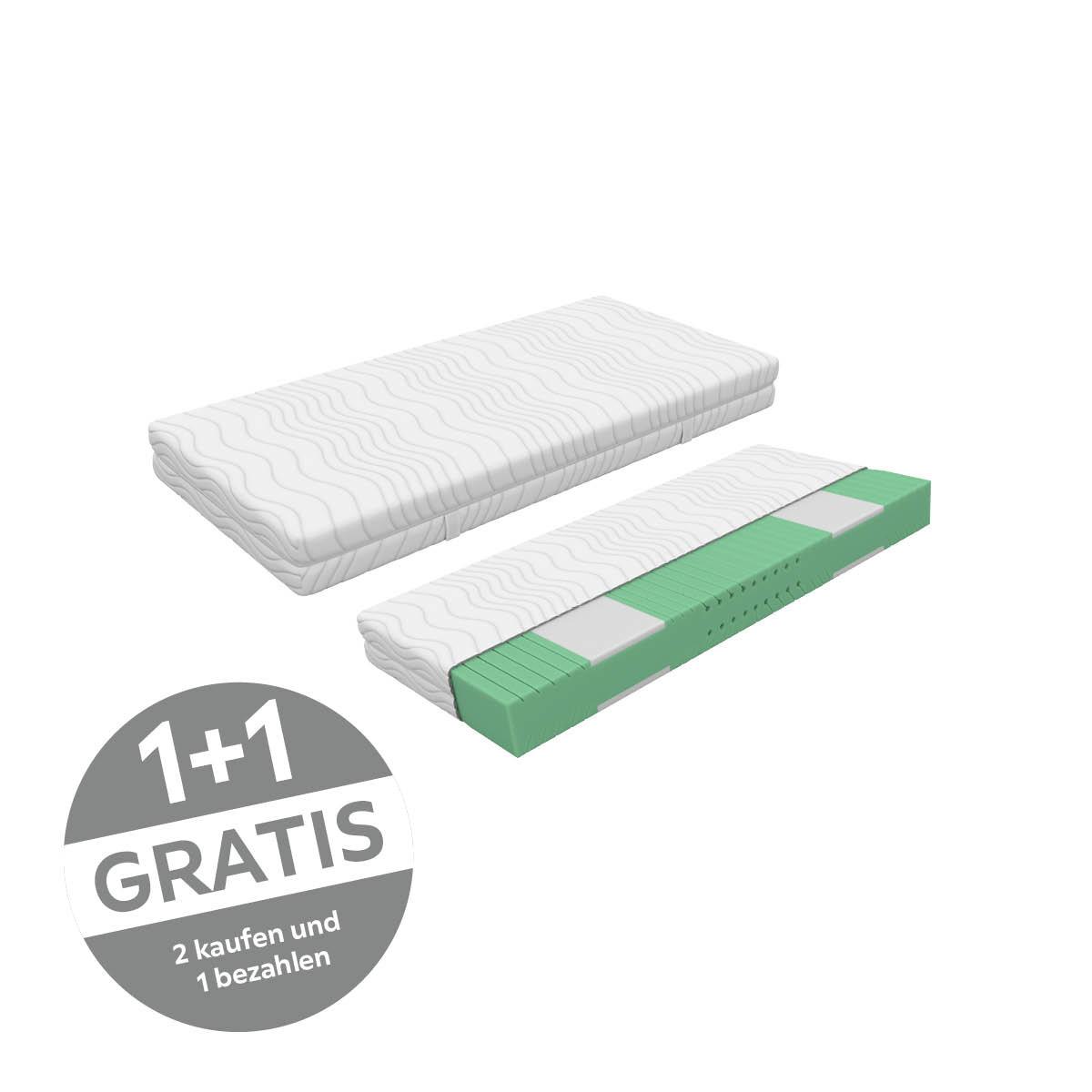 Kaltschaummatratze Nizza 90x200 cm H3 H: 21 cm - Weiß, Textil (90/200cm) - Primatex Deluxe