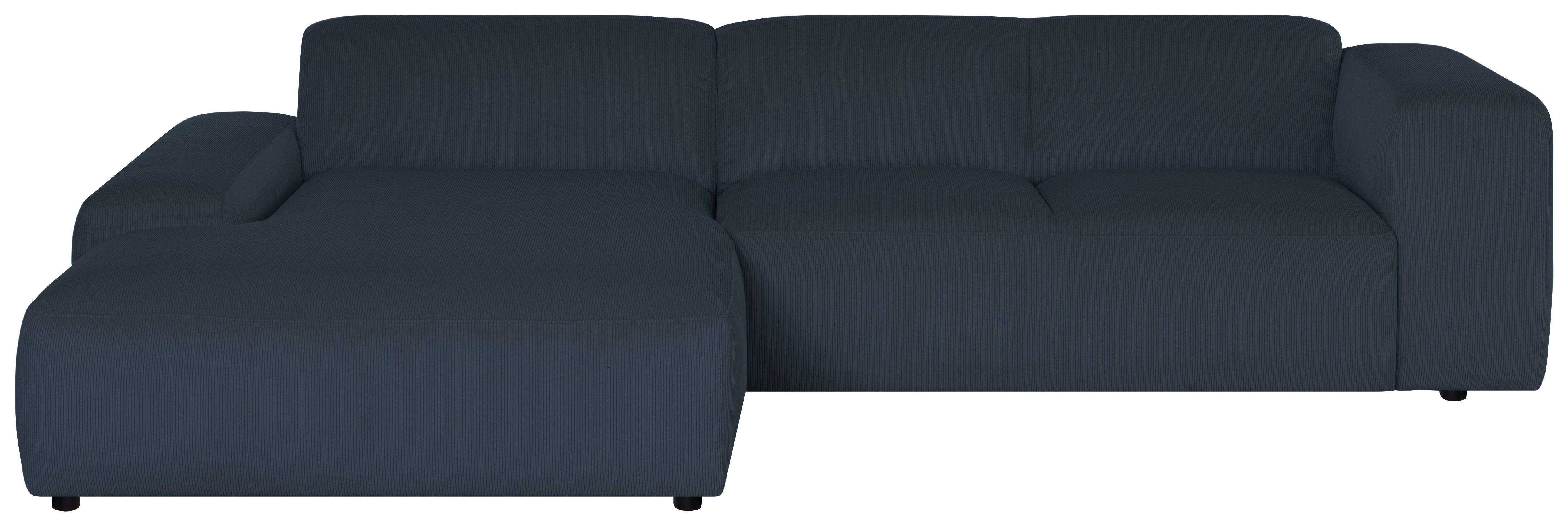 Ecksofa Hannah Blau 200x304 cm - Blau/Schwarz, Design, Textil (200/304cm) - MID.YOU