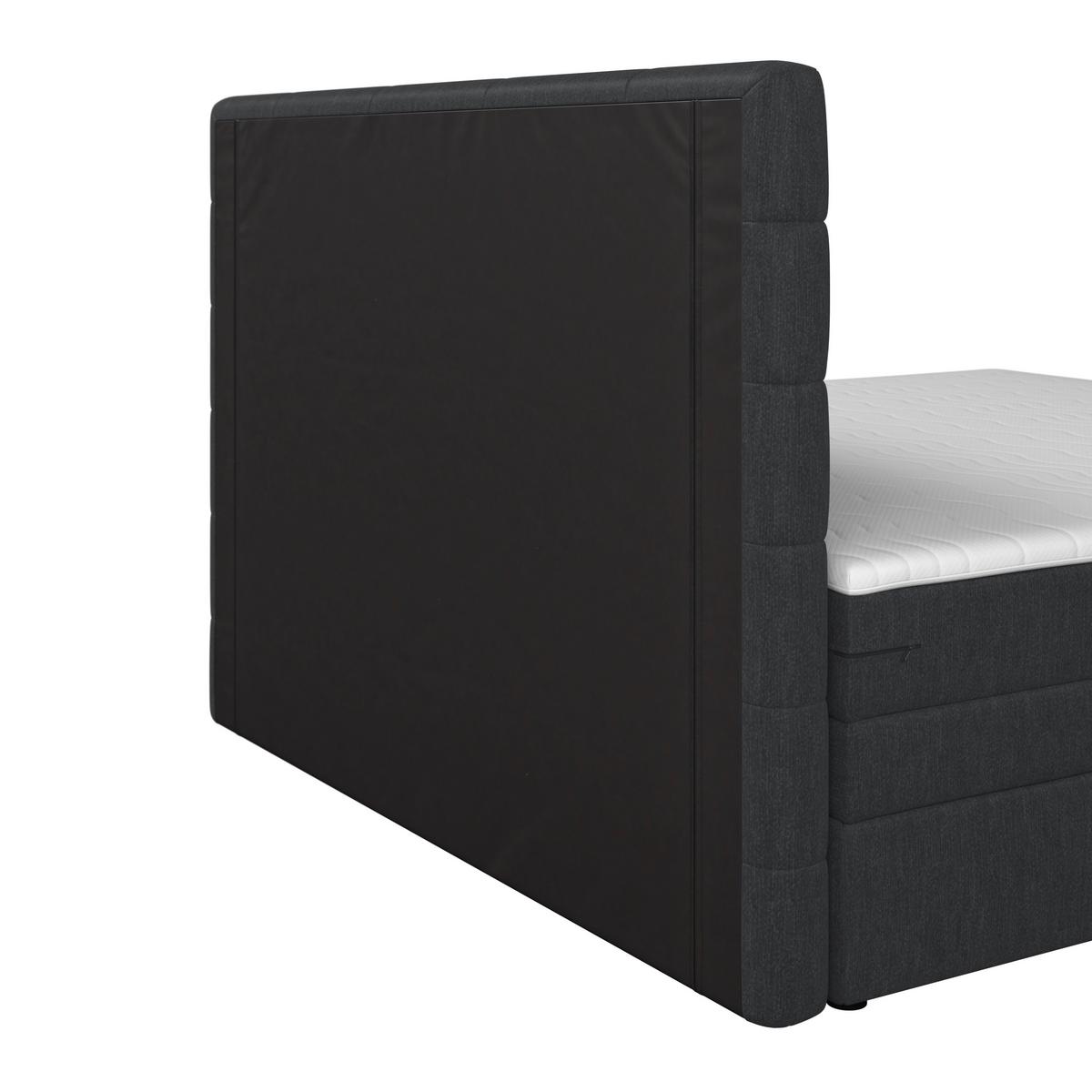 Boxspringová posteľ ARIA 180x200, tmavohnedá - čierna/tmavosivá, Modern, drevo/textil (180/200cm) - Bessagi Home