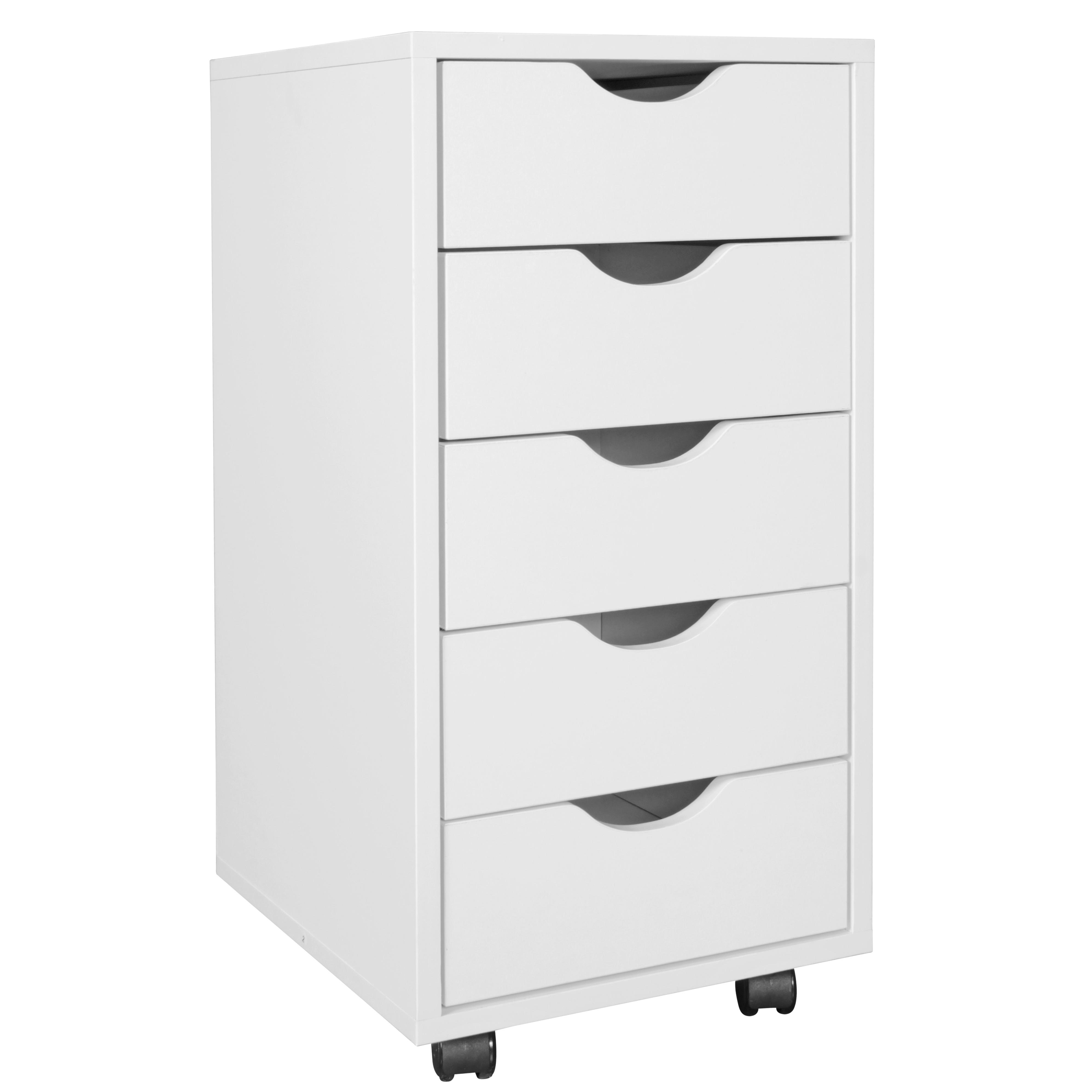 ROLLCONTAINER Weiß, B: 33 cm - Weiß, Design, Holzwerkstoff/Kunststoff (33/38/64cm) - MID.YOU