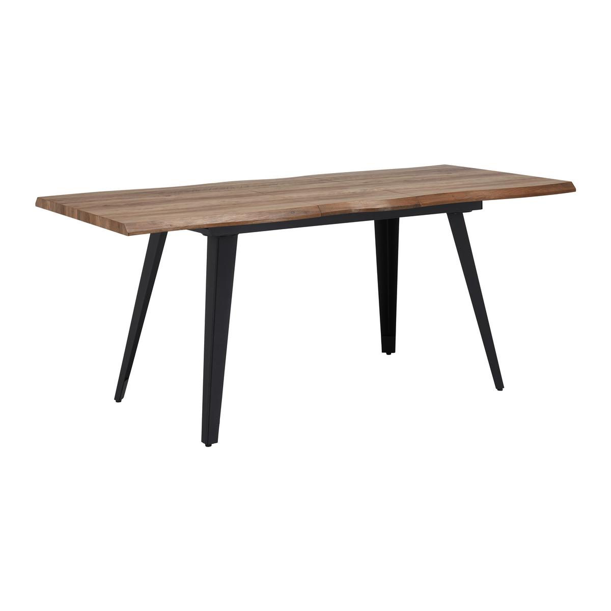 Rozkládací jídelní stůl Ján 140-180x80cm - černá/barvy vlašských ořechů, Moderní, kov/kompozitní dřevo (140-180/80/76cm) - Bessagi Home