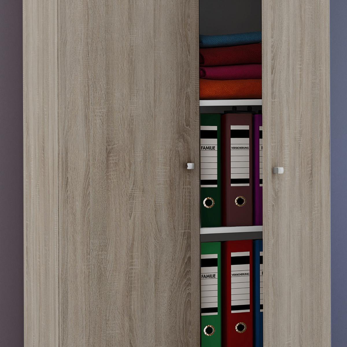 Mehrzweckschrank Vandol I Sonoma Eiche BxH: 70x238 cm - Silberfarben/Sonoma Eiche, MODERN, Holzwerkstoff (70/238/39cm) - MID.YOU