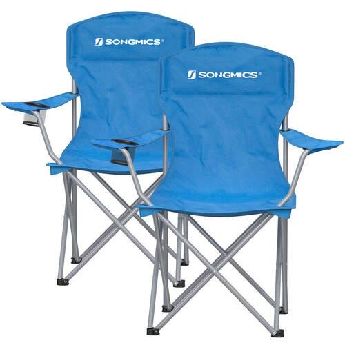 Campingsessel 2-tlg. Set, Inkl. Tragetasche, B: 86 Cm - Blau/Silberfarben, Basics, Textil/Metall (86/97/54cm) - Modante