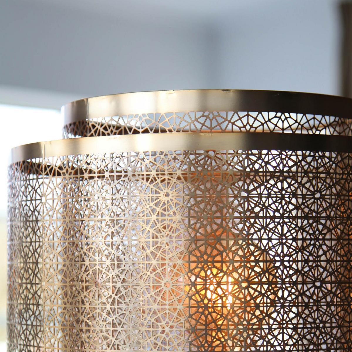 Stehlampe Hermine Messingfarben Gemustert - Messingfarben, LIFESTYLE, Metall (35/157cm) - By Rydéns