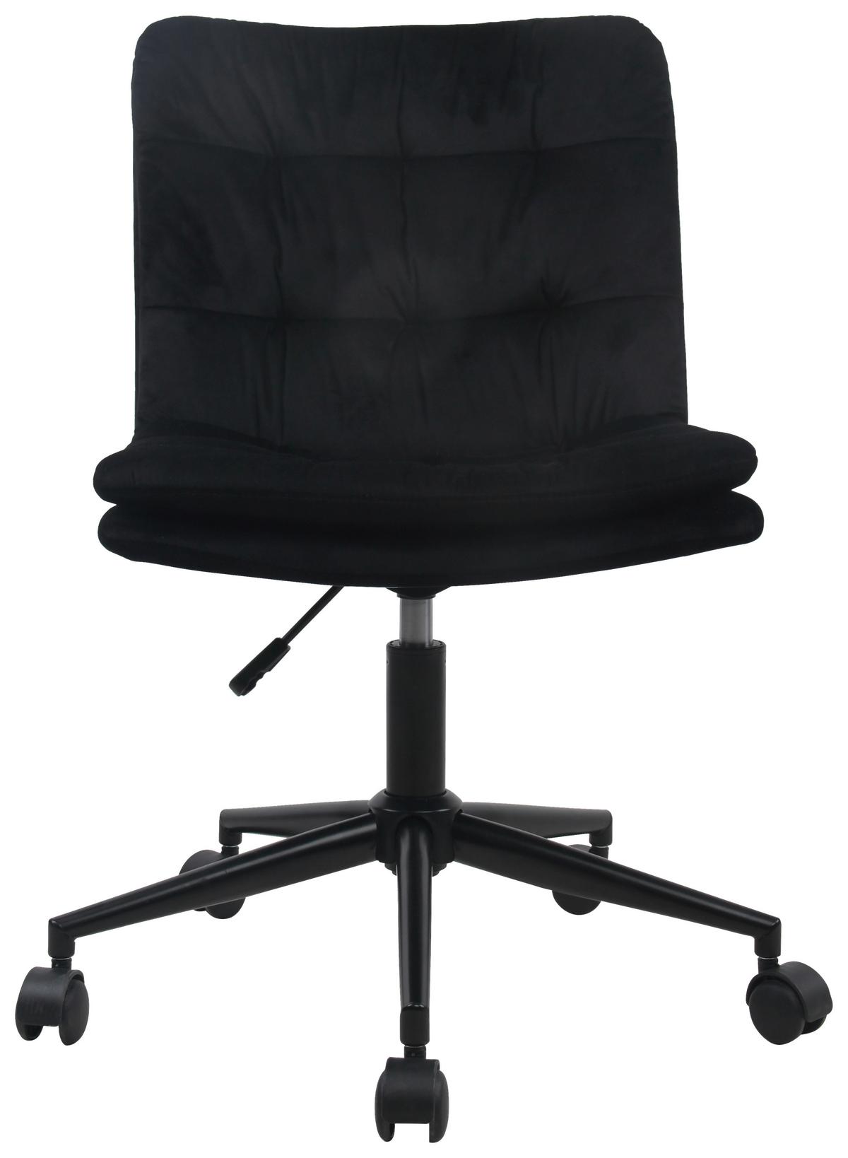 Drehstuhl Elegance Höhenverstellbar Samt Schwarz - Schwarz, MODERN, Kunststoff/Textil (42/98/45cm) - MID.YOU