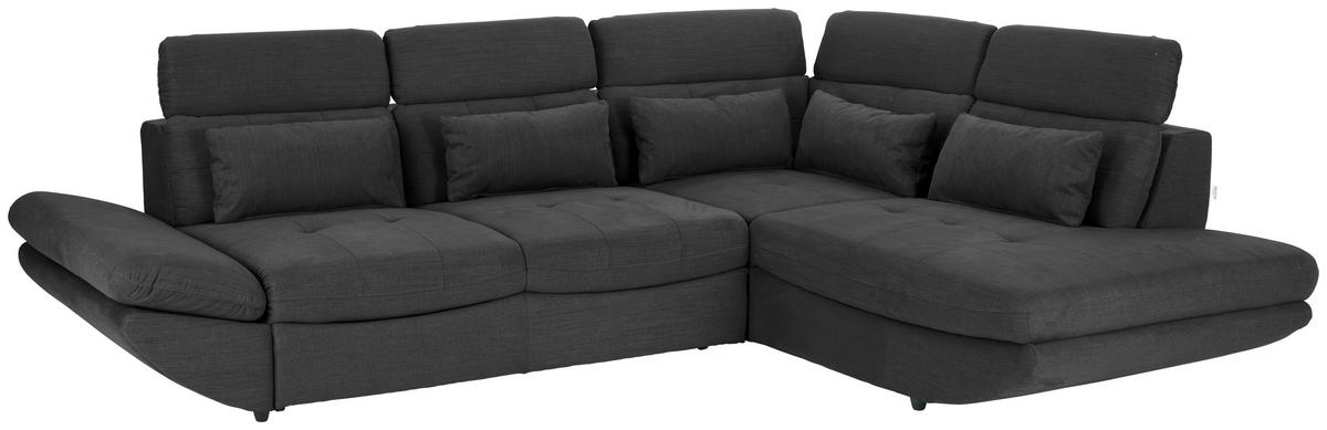 Wohnlandschaft Park - Anthrazit/Schwarz, MODERN, Textil (311/233cm) - Luca Bessoni