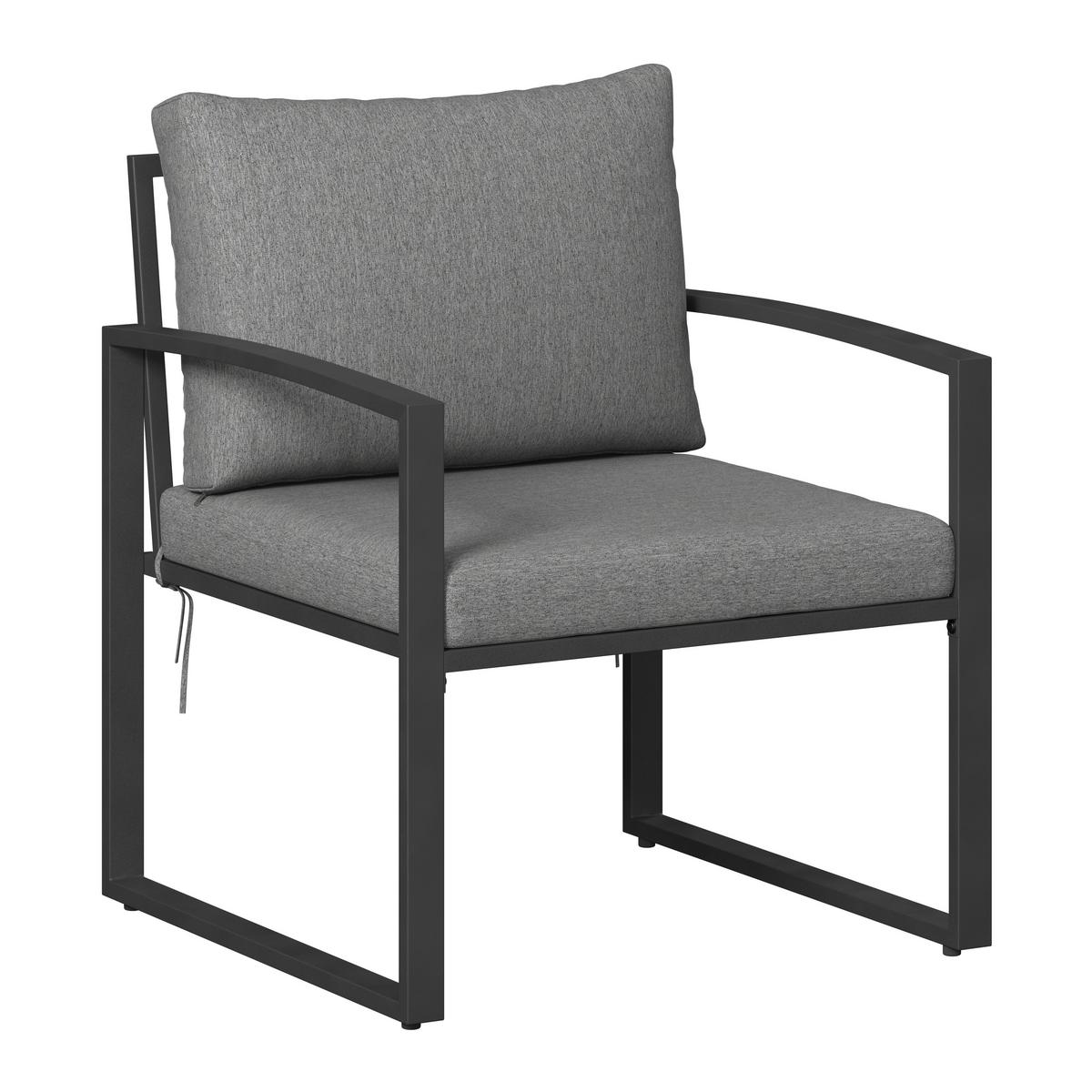 Loungegarnitur Salvador - Dunkelgrau/Grau, MODERN, Holzwerkstoff/Textil (165/72/68cm) - Beldano