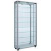 Vitrine Lumo Silberfarben B: 59 cm - Silberfarben/Schwarz, MODERN, Glas/Holzwerkstoff (59/114,8/18cm) - MID.YOU