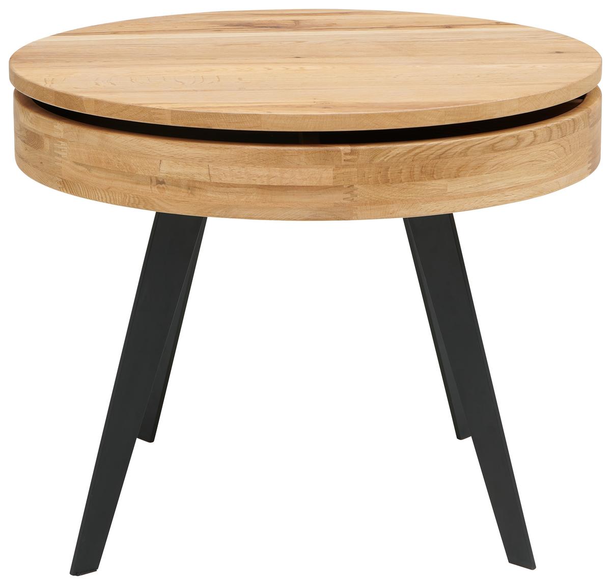 KONFERENČNÍ STOLEK DALLAS - černá/přírodní barvy, Moderní, kov/dřevo (70/56cm)