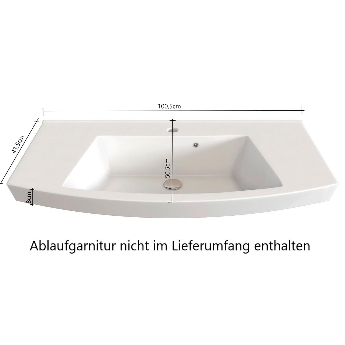 Badmöbel-set Manchester B: 130 Cm Eiche Wotan Dekor - Eichefarben/Weiß, MODERN, Keramik/Holzwerkstoff (130cm) - Held