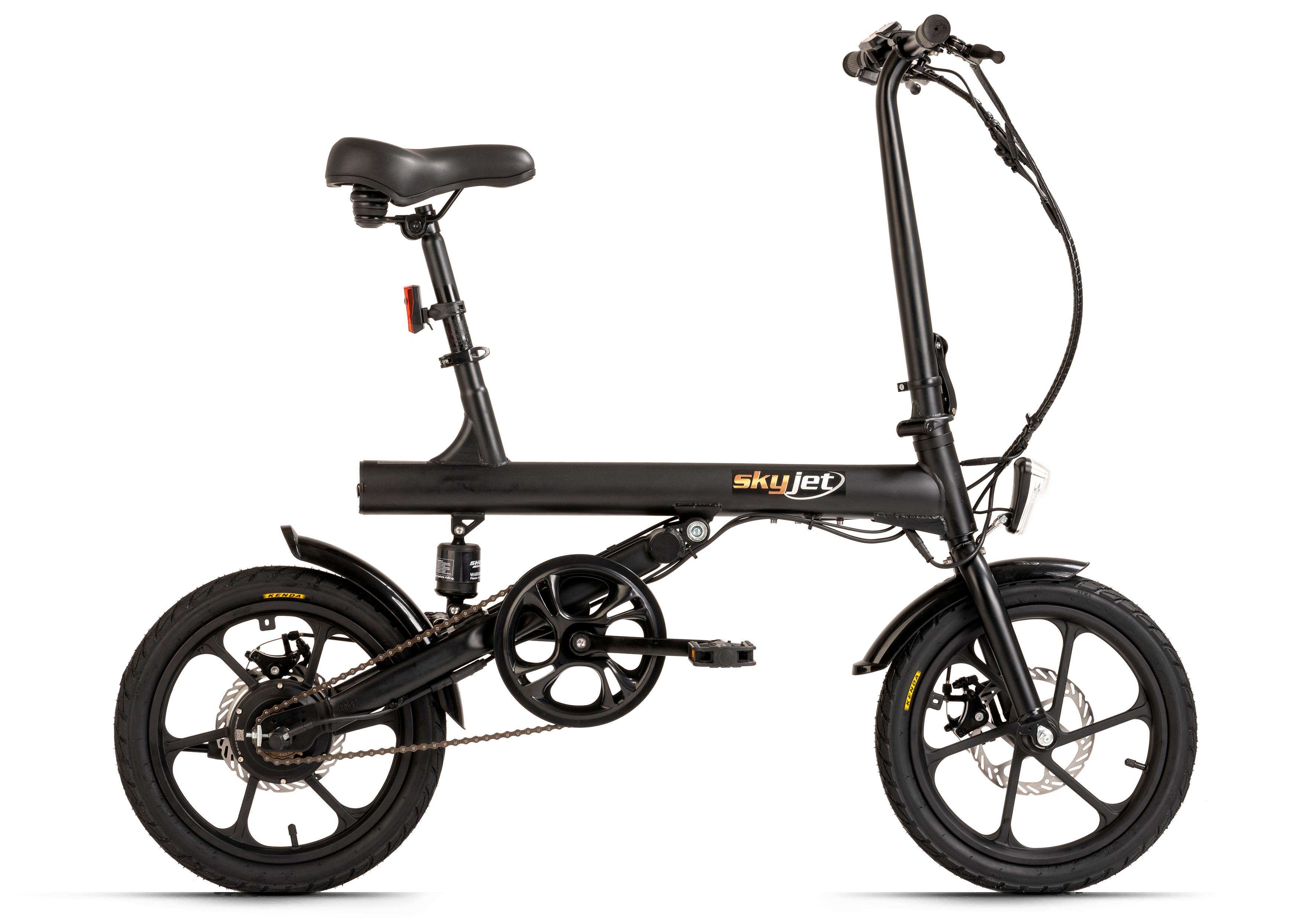 E-bike Faltrad 156e Schwarz 16 Zoll, 45 Km Reichweite - Schwarz, Basics, Metall (180/70/100cm)