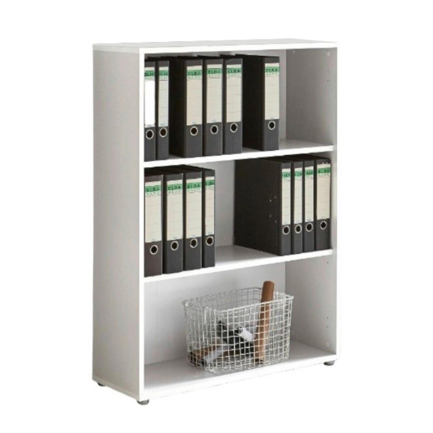 Aktenregal Weiß B: 84,4cm - Silberfarben/Weiß, MODERN, Holzwerkstoff (84,4/113,6/33cm) - MID.YOU