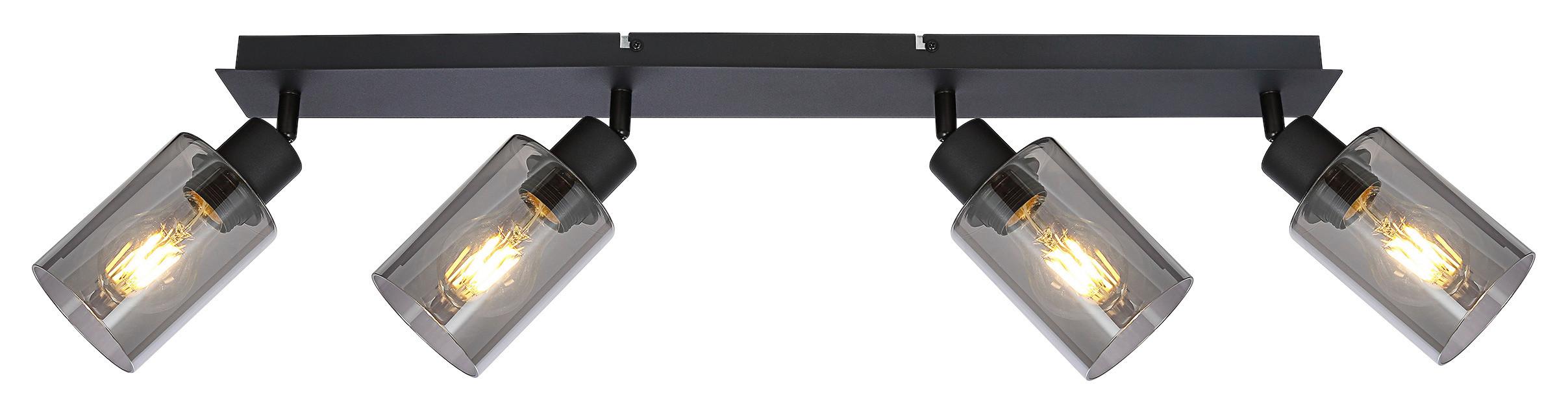 Bodové svietidlo Hadera, V: 21,5cm, čierna - čierna, Modern, kov/sklo (67/9/21,5cm) - Modern Living
