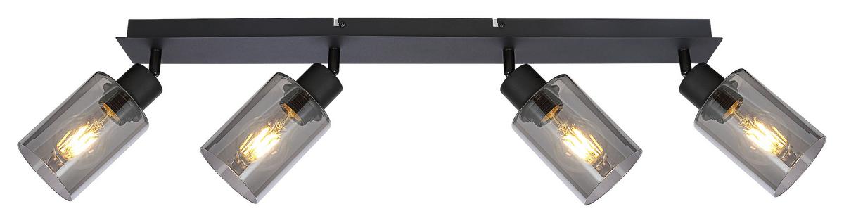 Bodové svietidlo Hadera, V: 21,5cm, čierna - čierna, Modern, kov/sklo (67/9/21,5cm) - Modern Living