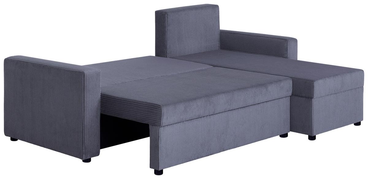 Ecksofa Star - Dunkelgrau/Creme, Design, Holzwerkstoff/Textil (228/147cm) - P & B