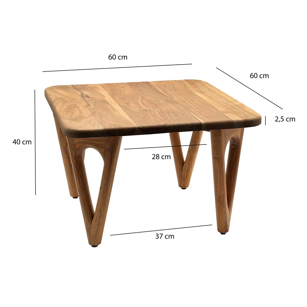 KONFERENČNÍ STOLEK WL7.594 - barvy akácie, Design, dřevo (60/60/40cm) - Livetastic
