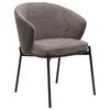 Armehnstuhl Cara Textil Braun B : 56 cm - Schwarz/Braun, MODERN, Textil/Metall (56/76,5/57,5cm) - MID.YOU