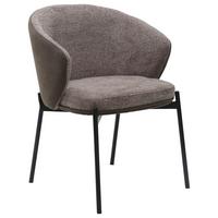 Armehnstuhl Cara Textil Braun B : 56 cm - Schwarz/Braun, MODERN, Textil/Metall (56/76,5/57,5cm) - MID.YOU