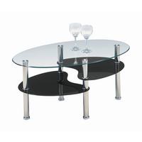 Dohányzóasztal Saba *top Ár* - fekete/átlátszó, Konventionell, Üveg/fém (90/45/55cm) - Best Price