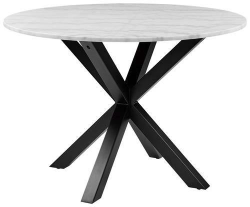 Esstisch Rund Heaven Ø 110 cm Marmor/Schwarz - Schwarz/Weiß, KONVENTIONELL, Stein/Metall (110/76cm) - MID.YOU