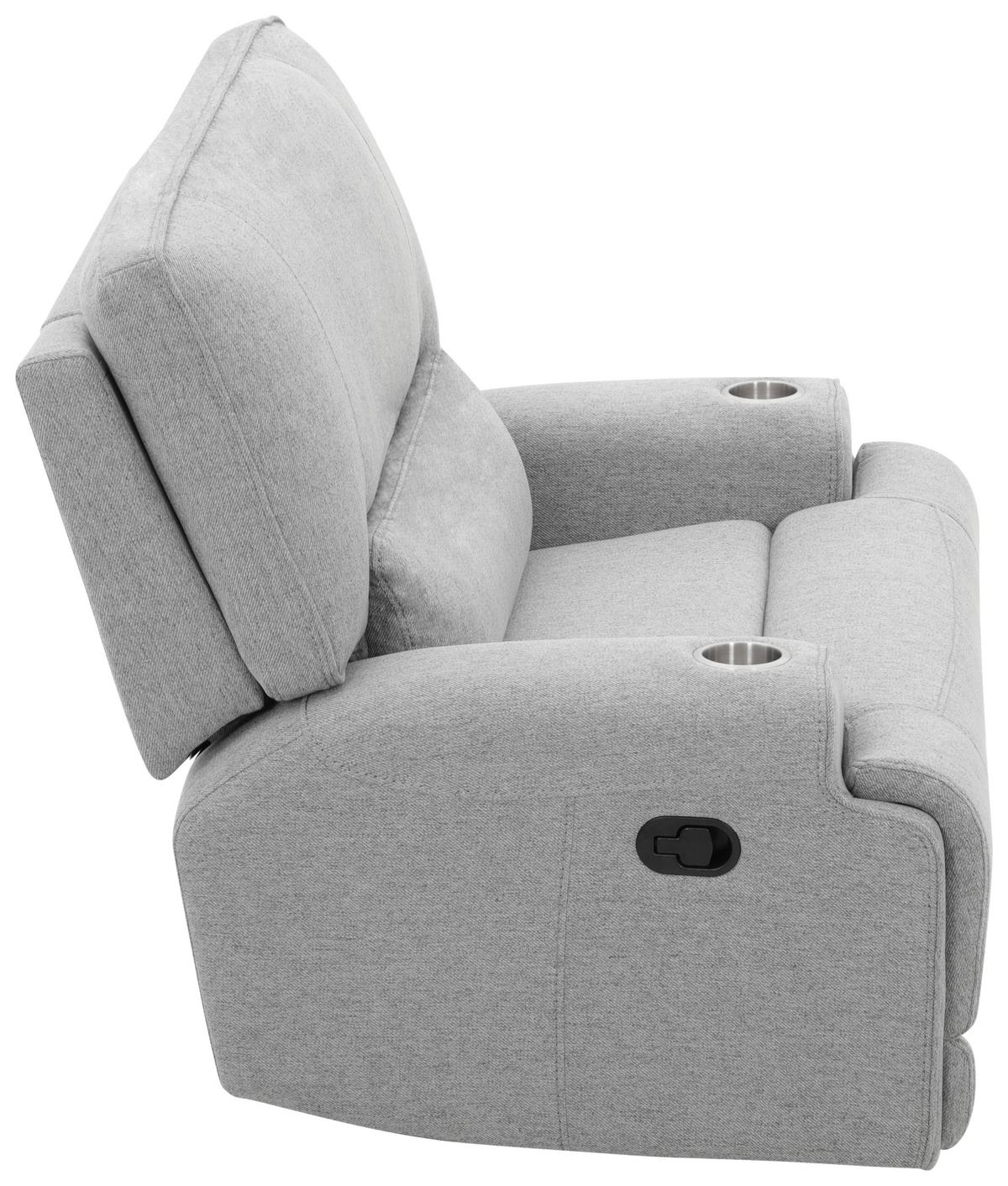 Relax Fotel Texas - világosszürke, Basics, textil/fa (122/106/102cm) - MID.YOU