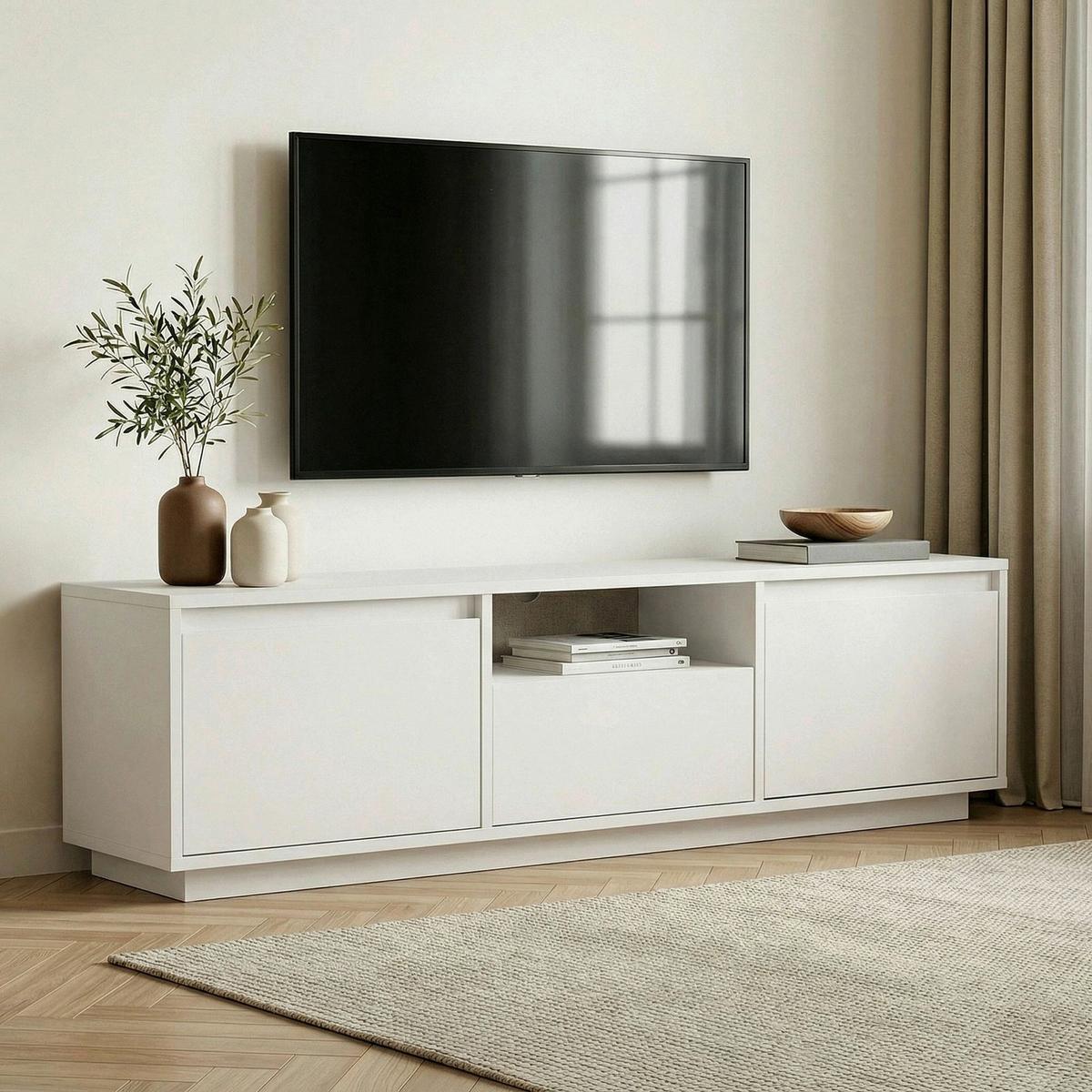 TV-ELEMENT Weiß B:160cm - Weiß, MODERN, Holzwerkstoff (160/42/30cm)