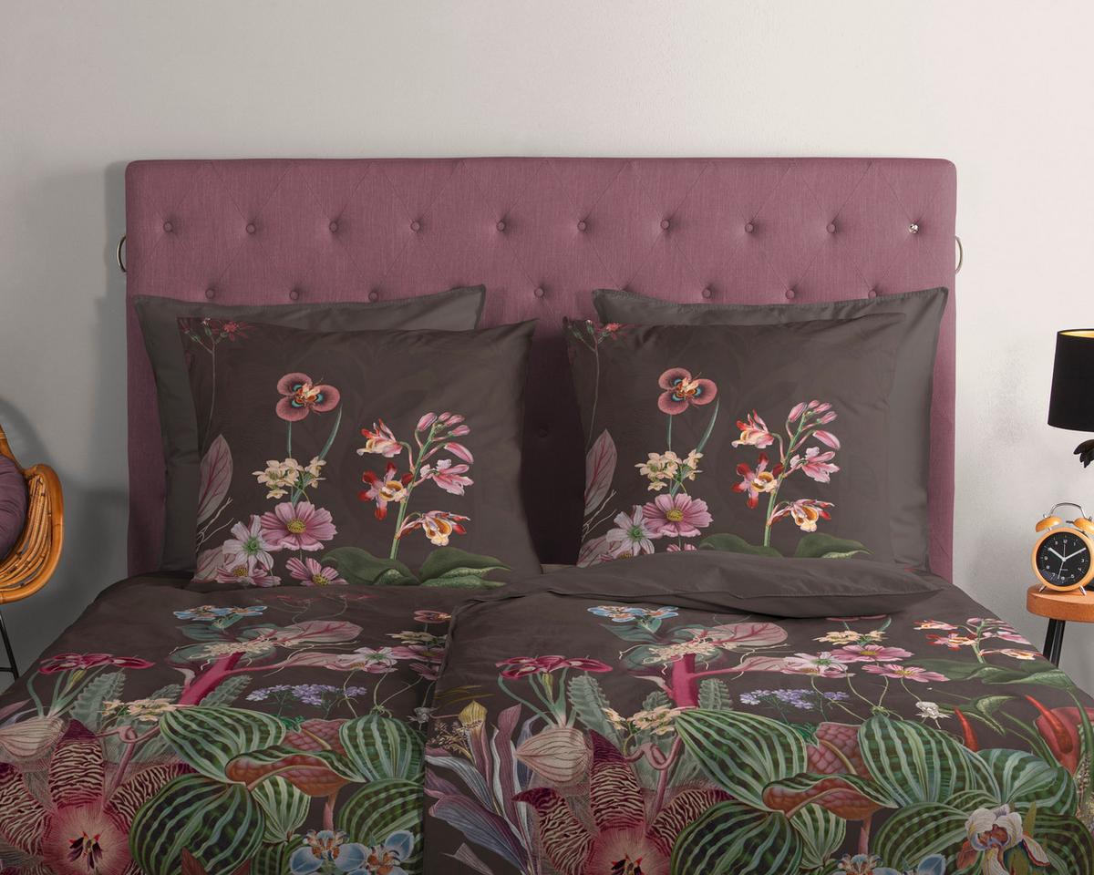 Wendebettwäsche Phoebe Braun Dunkelbraun 155x220 cm - Dunkelbraun/Braun, Design, Textil (155/220cm)