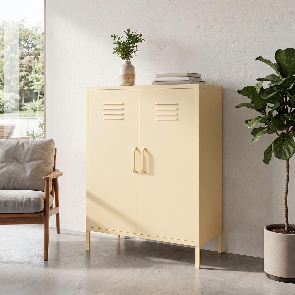 HIGHBOARD Cache Gelb B: 80cm - Gelb, Design, Metall (80/101/40cm) - MID.YOU