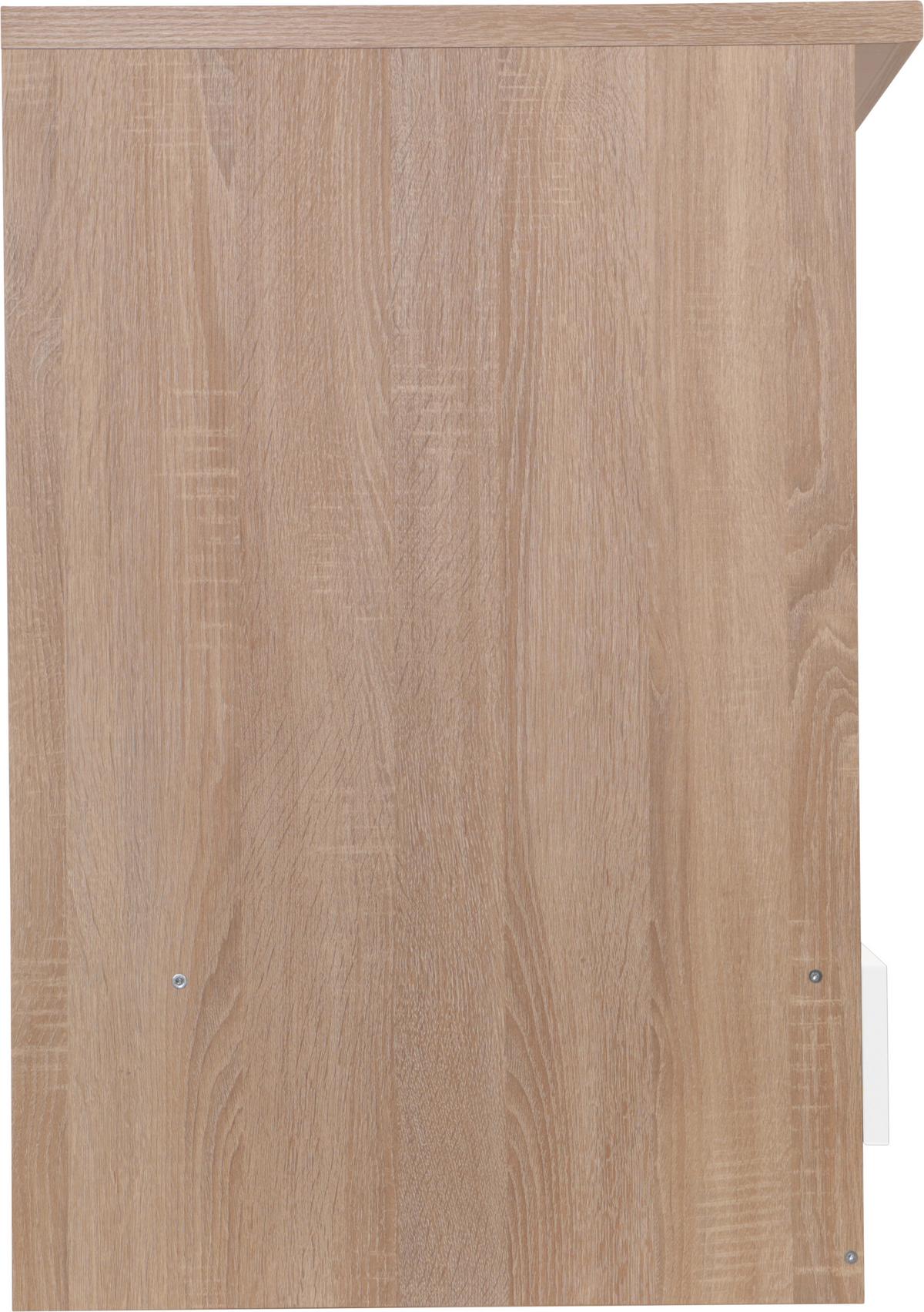 Herdumbauschrank Merle Weiß, Eiche Dekor B:60cm - Eichefarben/Weiß, Basics, Holzwerkstoff (60/84,8/60cm) - Respekta