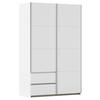 Schwebetürenschrank Stoke Weiß/ Alufarben B: 131 Cm - Alufarben/Weiß, MODERN, Holzwerkstoff (131/210/59cm) - Rauch Möbel