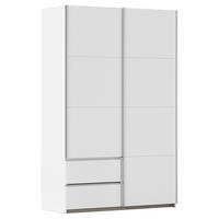 Schwebetürenschrank Stoke Weiß/ Alufarben B: 131 Cm - Alufarben/Weiß, MODERN, Holzwerkstoff (131/210/59cm) - Rauch Möbel