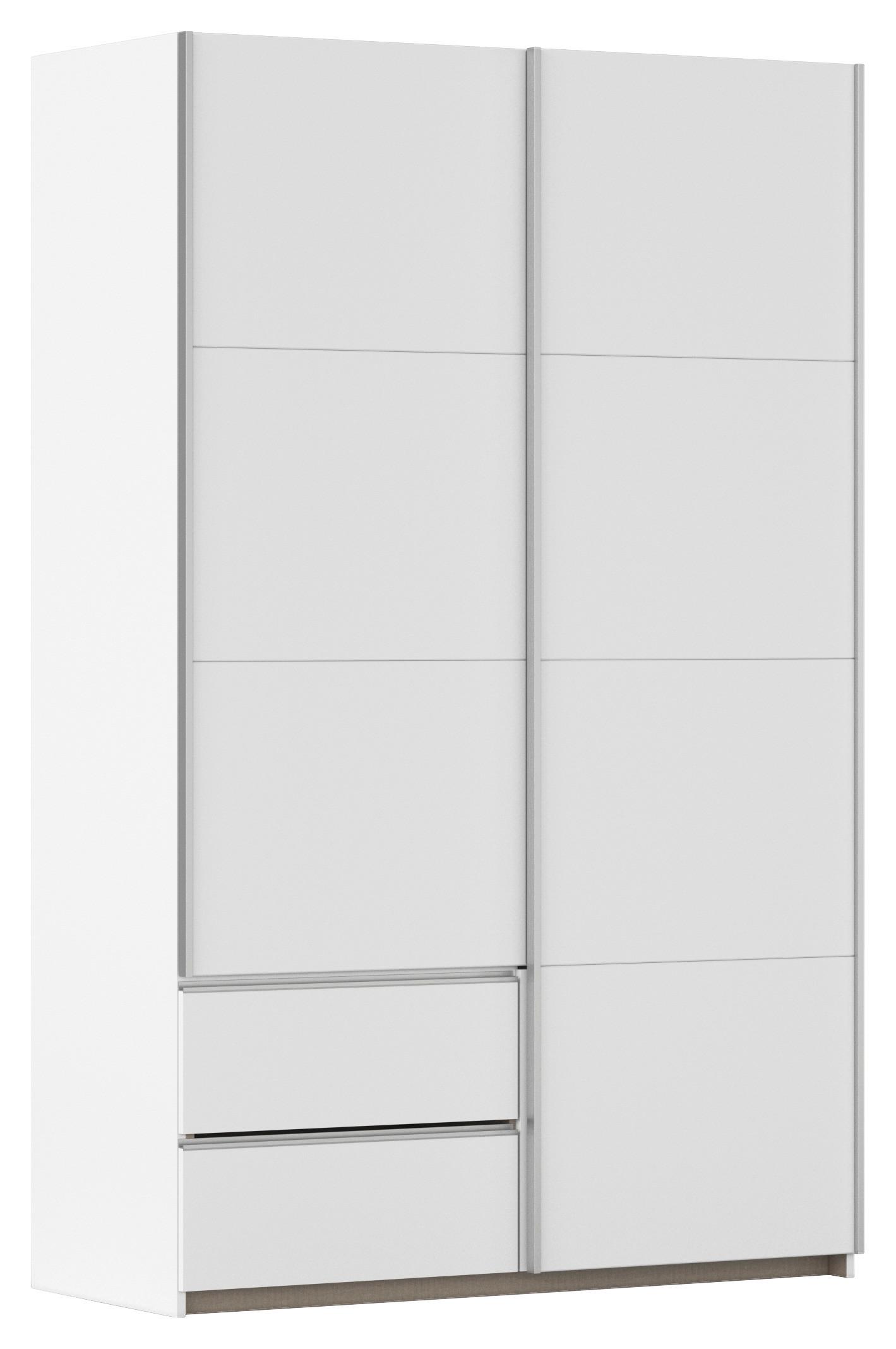 Schwebetürenschrank Stoke Weiß/ Alufarben B: 131 cm