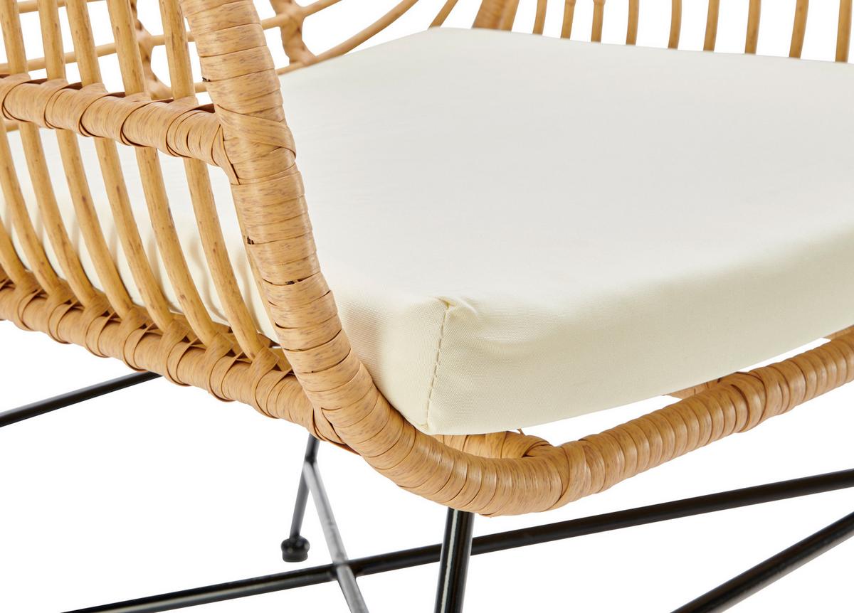 ZAHRADNÍ RELAXAČNÍ ŽIDLE EGON - černá/béžová, Moderní, kov/textil (117/107/111cm) - Mömax