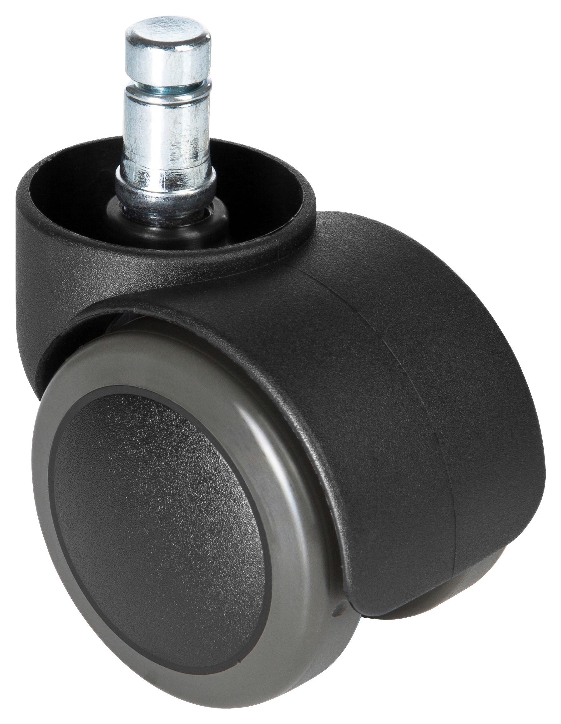 Bürostuhlrollen Rolo Free Schwarz Ø 5 Cm 5er-Set - Schwarz, Basics, Kunststoff/Metall (5/5,9/5cm) - MID.YOU