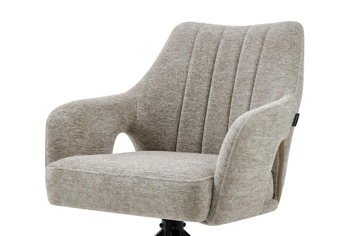 Armlehnstuhl Flow Taupe B: 57,5 cm - Taupe/Schwarz, MODERN, Holz/Textil (57,5/85/62cm) - Livetastic