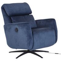 Fernsehsessel Riva - Schwarz/Dunkelblau, MODERN, Textil/Metall (71/108/176cm)