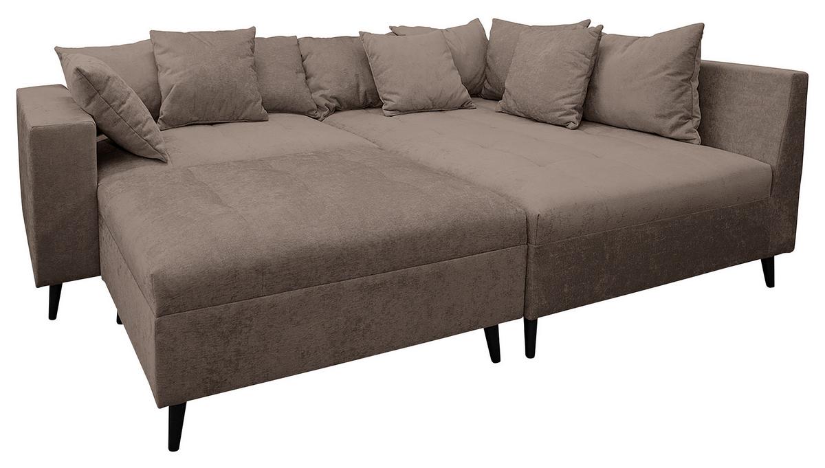 Ecksofa Pruno, Braun S: 247x174 Cm - Schwarz/Braun, Design, Textil (247/174cm) - MID.YOU