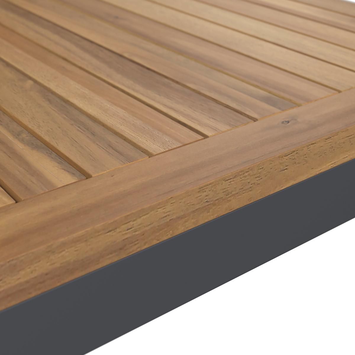 Loungegarnitur Santa Monica - Grau/Akaziefarben, MODERN, Holz/Kunststoff (152/271cm) - Beldano