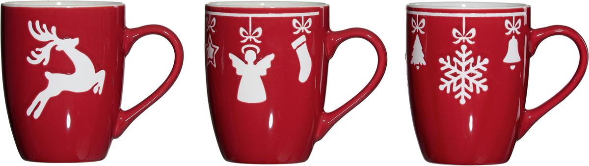 Hrnček NAVIDAD - vínovočervená, Modern, keramika (8/8/10cm)