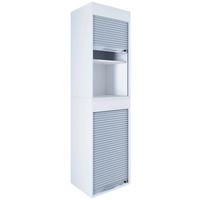 Aktenschrank Aktos XL Weiß/Grau B: 50 cm - Weiß/Grau, MODERN, Holzwerkstoff/Kunststoff (50/186/40cm) - MID.YOU