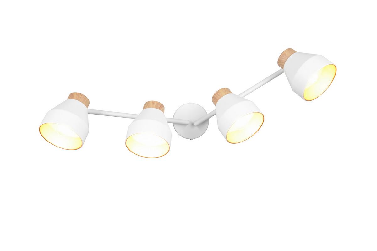 Strahler Valentin L: 71,5 cm Braun Weiß Goldfarben - Goldfarben/Braun, LIFESTYLE, Metall (71,5/22/15cm)