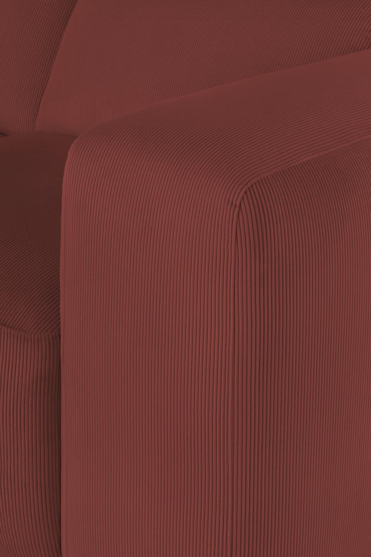 Ecksofa Hannah Rot 200x304 cm - Rot/Schwarz, Design, Textil (200/304cm) - MID.YOU