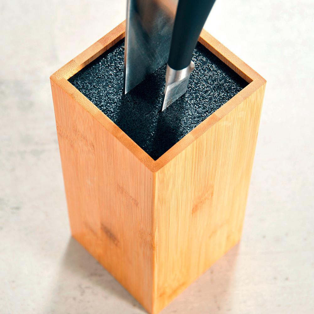 Messerblock Bambus - Schwarz/Naturfarben, Basics, Holz/Kunststoff (10/23/10cm) - Kesper