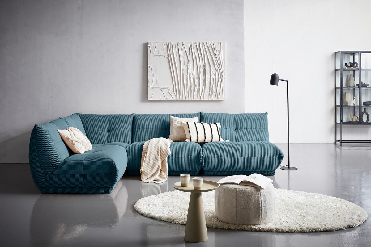 Modul Sofa Giselle Ottomane B: 105 Cm Cord Petrol - Petrol, Trend, Textil (105/80/185cm) - Livetastic