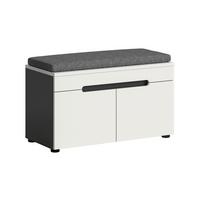 Sitzbank Canu Grau/Weiß B: 80 cm - Schwarz/Weiß, Design, Holzwerkstoff/Textil (80/45/37cm) - Livetastic