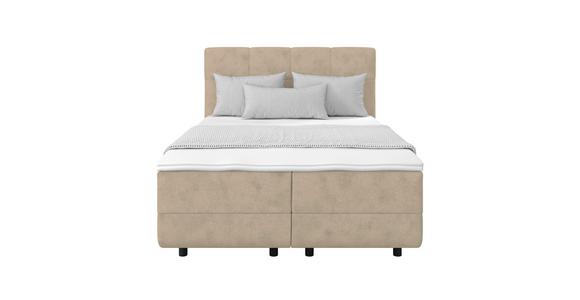 Polsterbett mit Matratze 140x200 London Beige - Beige/Schwarz, MODERN, Holzwerkstoff/Textil (140/200cm) - Luca Bessoni