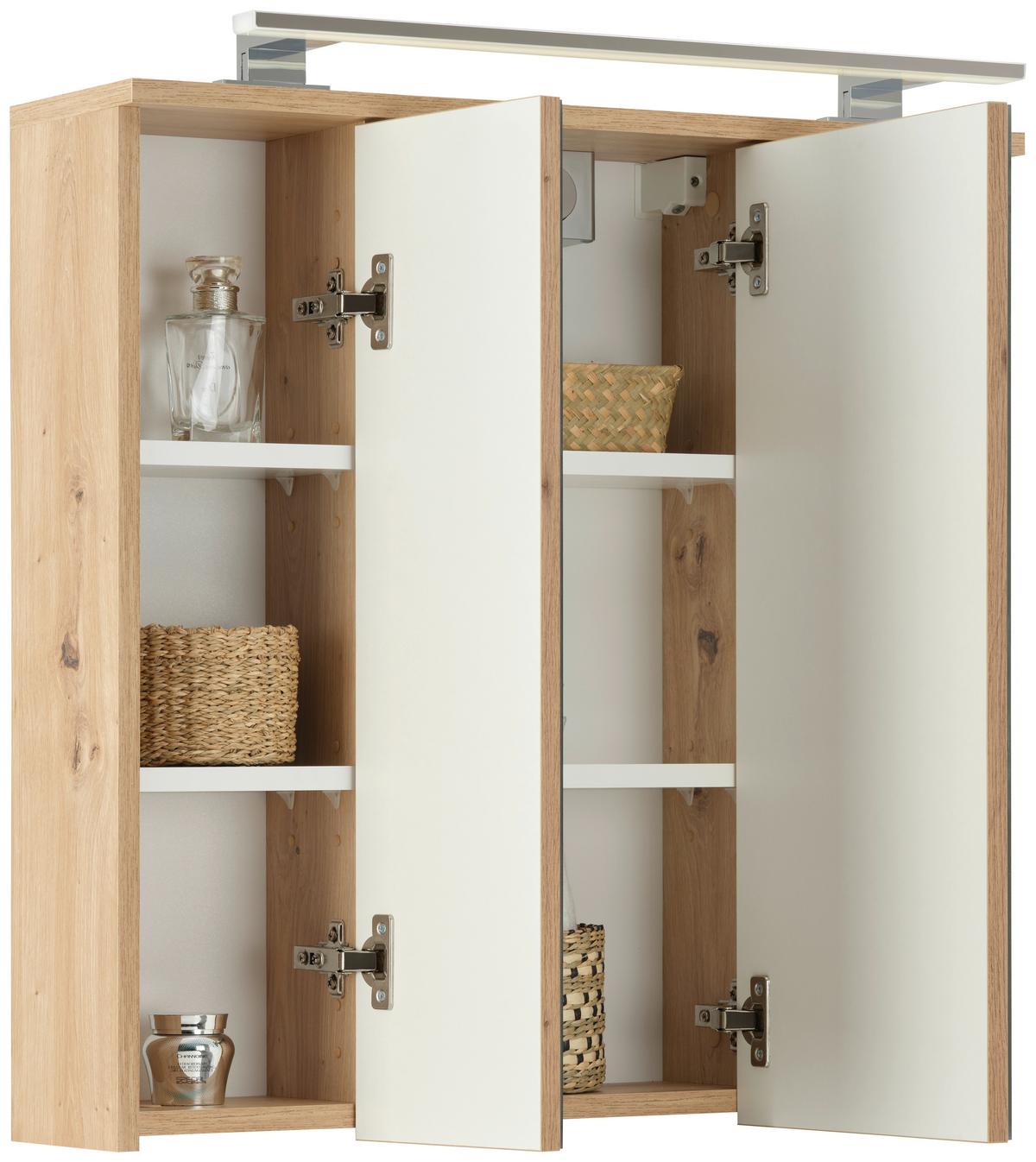 Spiegelschrank Giga B: 70 Cm Eichefarben - Eiche Artisan, MODERN, Glas/Holzwerkstoff (70/70/19cm)