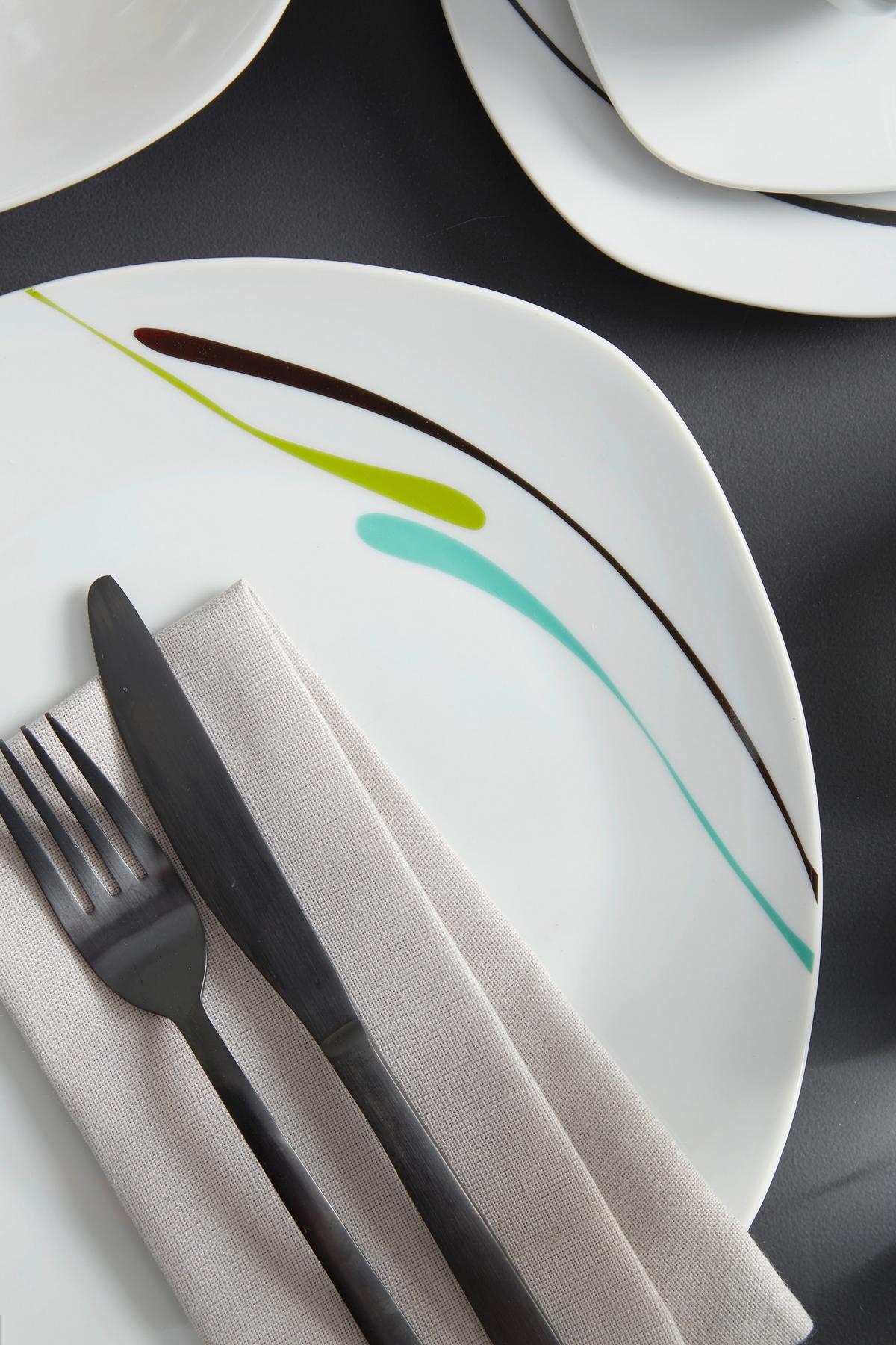 Étkészlet Cleo - fehér/zöld, Romantik / Landhaus, kerámia - James Wood