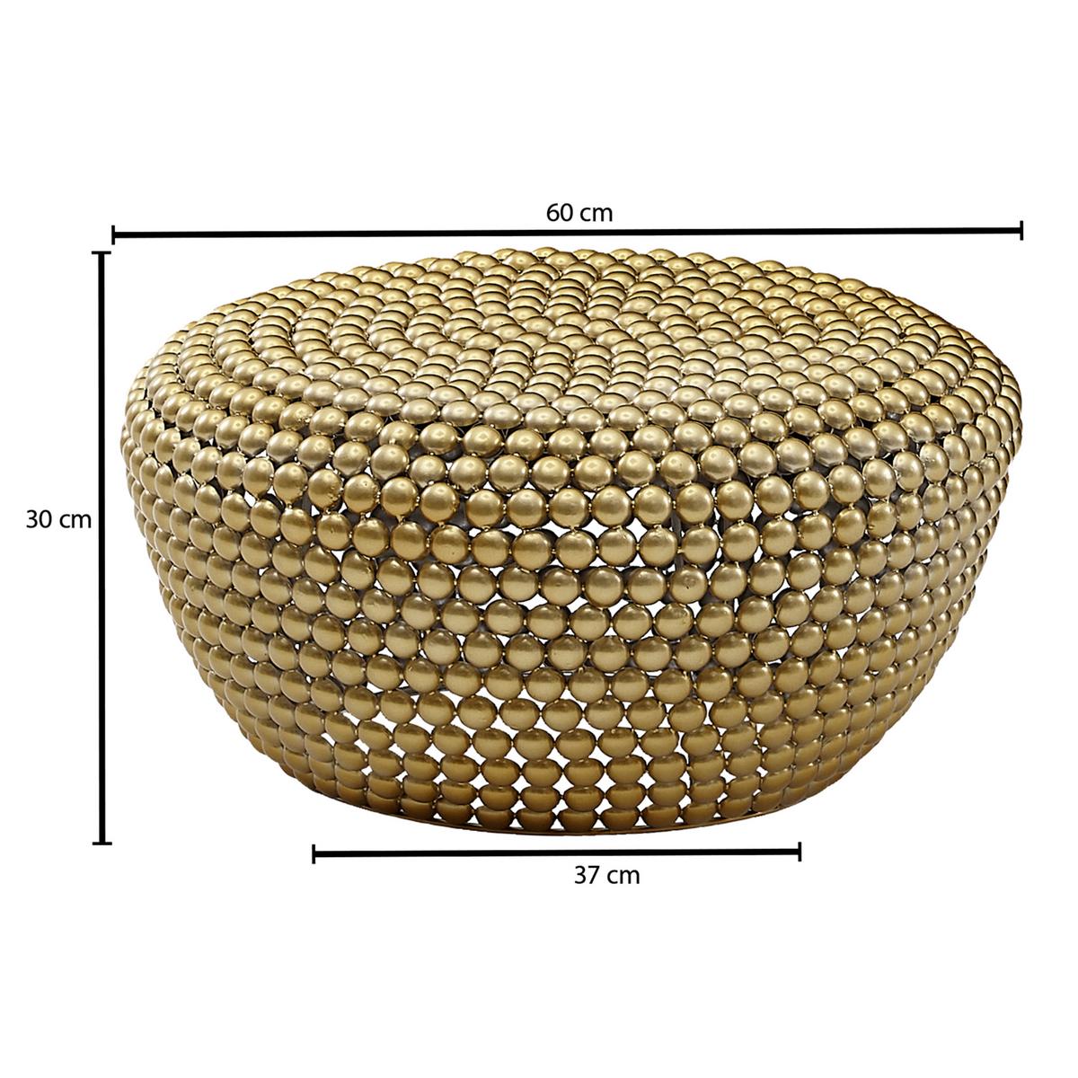 Couchtisch Aluminium Goldfarben D: 60 Cm - Goldfarben, MODERN, Metall (60/60/30cm) - MID.YOU