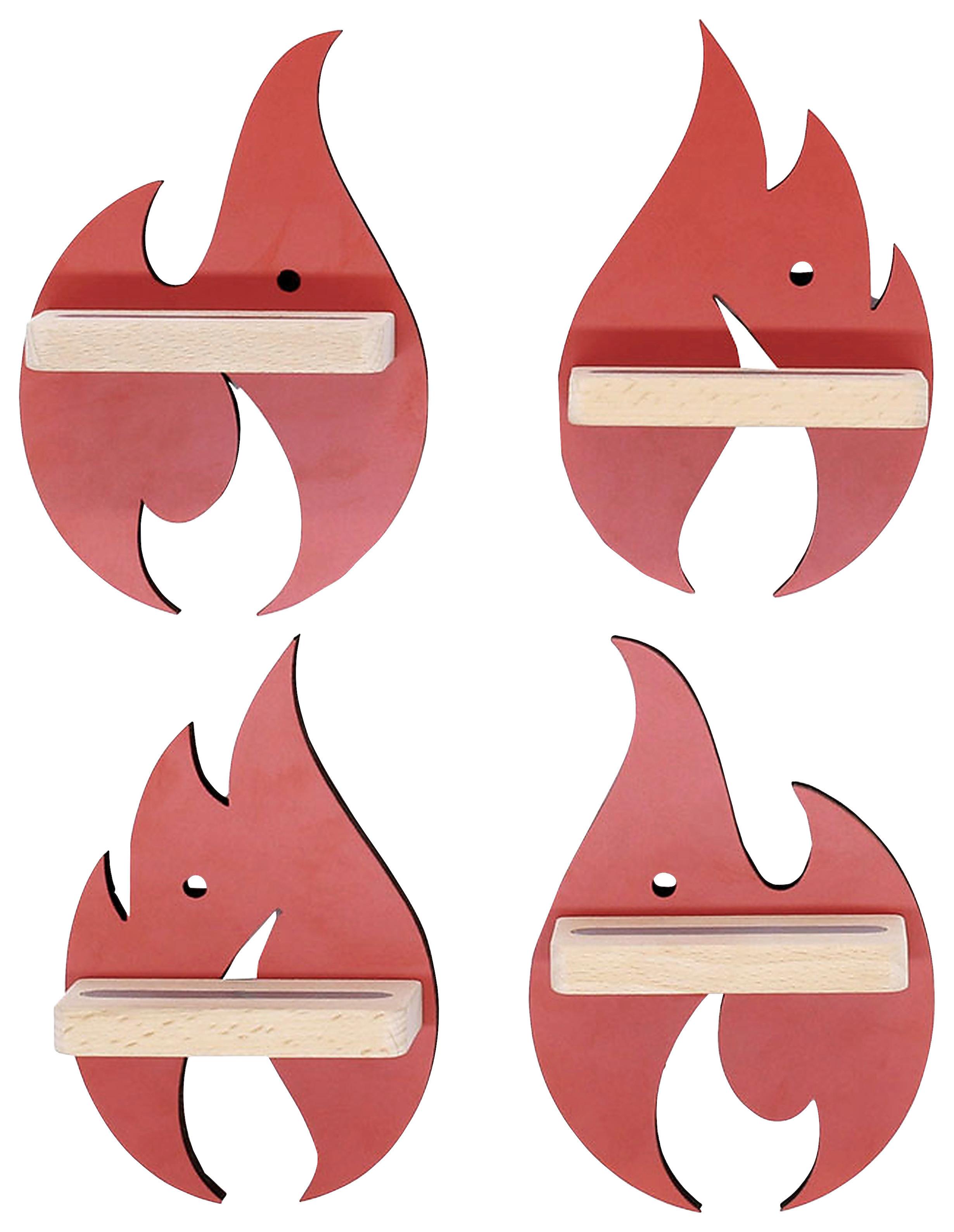 Kinderregal Boarti Rot B: 11 cm - Rot, MODERN, Holzwerkstoff (11/16/5cm) - MID.YOU